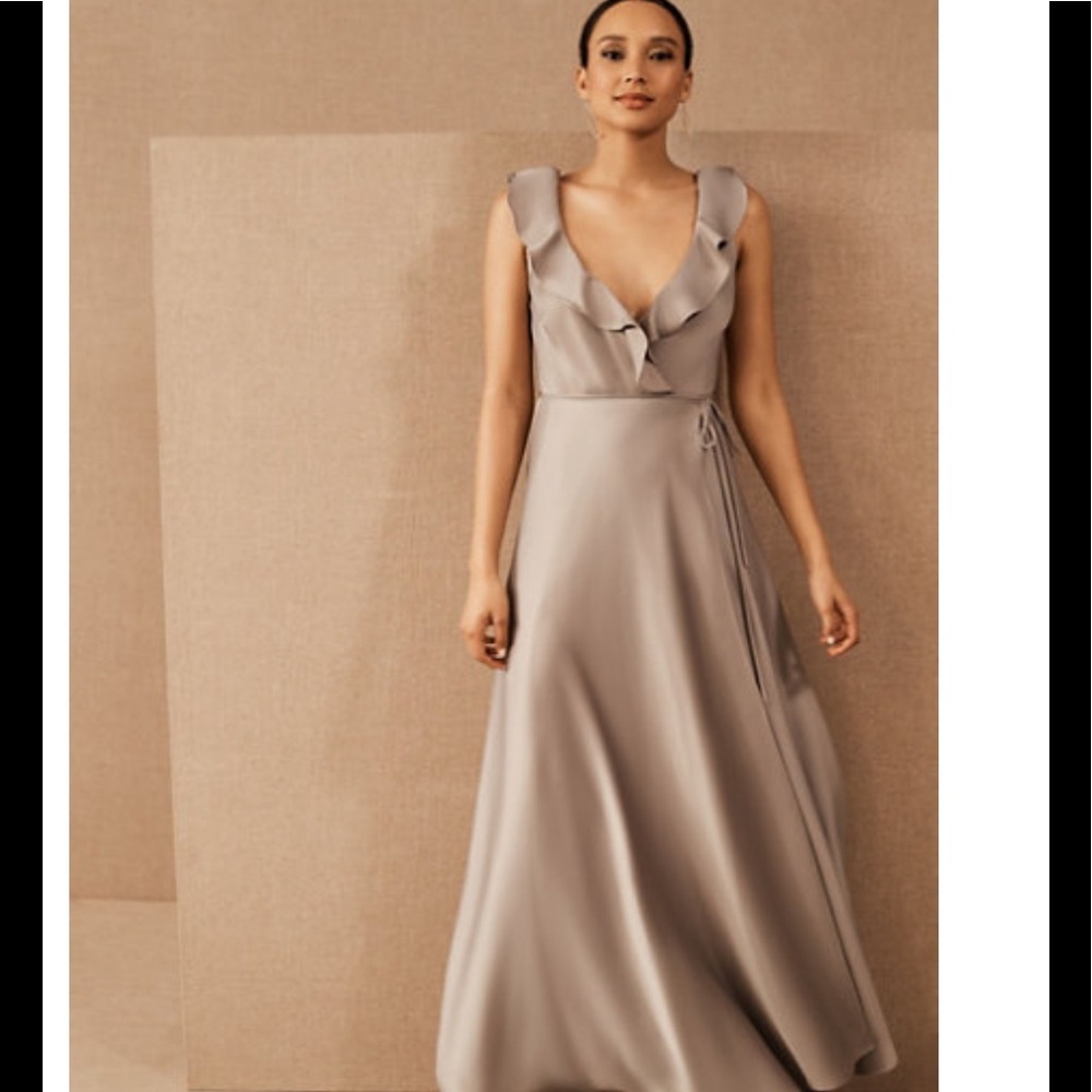 SACHIN &BABI Tansy Satin Charmeuse Maxi Dress (Color dirty dove)